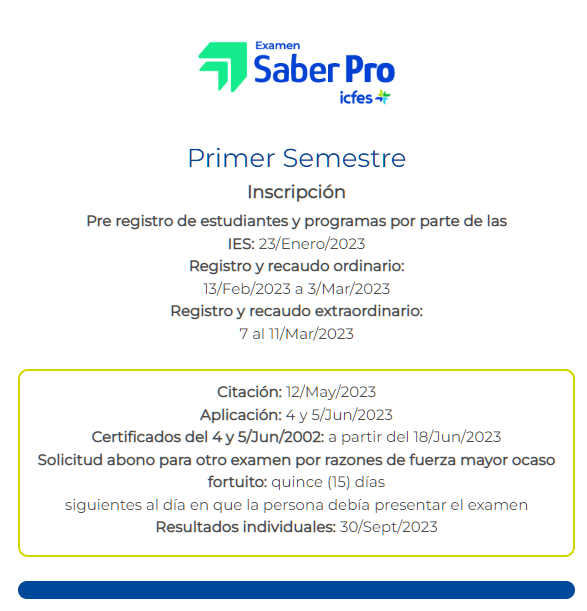 Cronograma Saber Pro